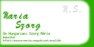 maria szorg business card